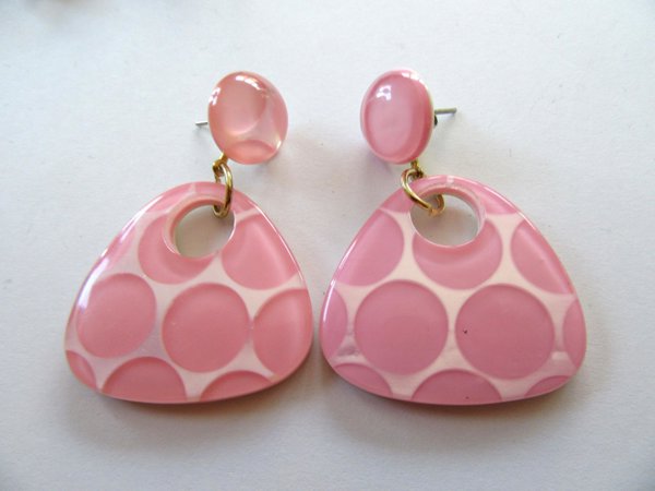 1980's Mod Style   Lucite Earrings Vintage Jewelry