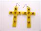 Vintage 1980's Spike Lucite Giant Cross Earrings Religious Catholic Christian Jewelry