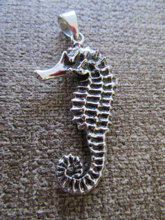 Large Sterling Silver Peter Stone Large Seahorse Pendant 8.8 Grams Coastal Beach Fine Jewelry