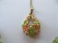 Genuine Stone Peridot Nugget Necklace Sterling Clasp Coral and Olivine Pendant Necklace 