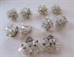 Vintage Mid Century Aurora Borealis Crystal Cluster Clip Earrings Jewelry Lot Costume Jewelry