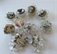 Vintage Mid Century Aurora Borealis Crystal Cluster Clip Earrings Jewelry Lot Costume Jewelry