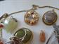 Genuine Stone Assorted Jewelry Items Lot Pendants Necklaces Pearls Pill Box Goldstone Ring Quartz Agate 