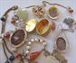 Genuine Stone Assorted Jewelry Items Lot Pendants Necklaces Pearls Pill Box Goldstone Ring Quartz Agate 