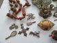 Victorian Junk Jewelry Lot Destash Seed Necklaces Celluloid Pendant Harvest Upcycle