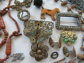 Victorian Junk Jewelry Lot Destash Seed Necklaces Celluloid Pendant Harvest Upcycle