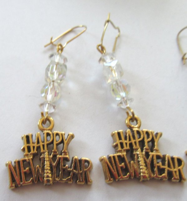 New Years Eve Pierced Crystal Earrings Your Choice 