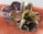 RARE Reinaud Signed Flocked Pansy Dress Clip Vintage Costume Jewelry