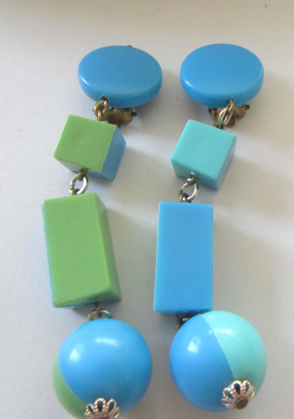 Vintage Western Germany Mod Earrings Signed Jewelry 