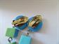 Mod Western Germany Geometric Clip Earrings Vintage Costume Jewelry Twiggy Go Go