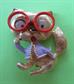 Vintage Anthropomorphic Lady Fox Pin JJ Signed Google Eyes Googley Vixen  Figural Costume Jewelry