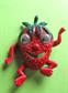 Anthropomorphic Googley Eyes Strawberry Pin Google Figural Vintage Costume Jewelry Fruit