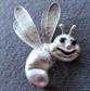 Anthropomorphic Smiling Dragonfly or Bee Pin Signed JJ Jonette Vintage Costume Jewelry Figural Insects Bugs