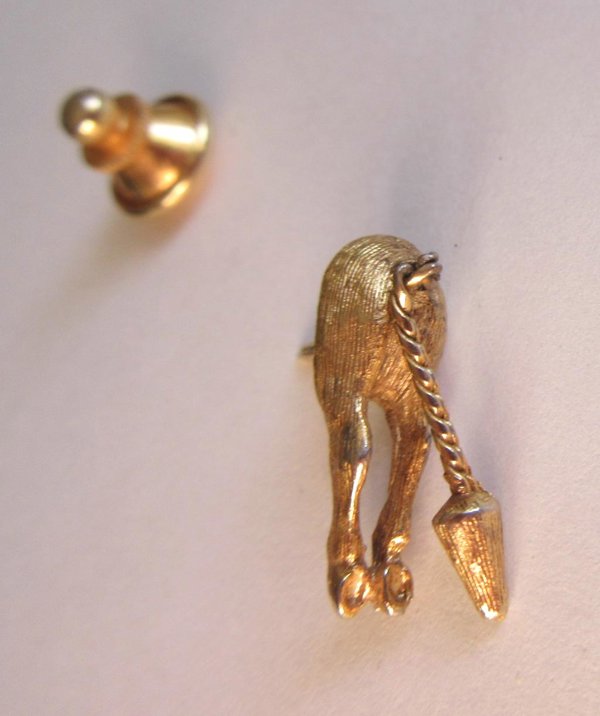 Vintage Donkey Butt Tie Tac Jack Ass Mens Jewelry 