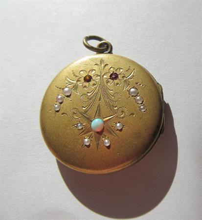 Victorian Opal Locket Mourning Antique Jewelry Something Old