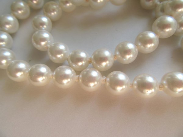 Vintage X Long Faux Pearl Necklace Never Worn Flapper Length Gatsby Costume Accessories