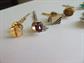 Vintage Tie Tac Lot Genuine Stone Mother of Pearl Rhinestone Men's Jewelry Tie Accessories