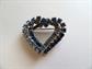 Vintage Rhinestone Double Hearts Pin Something Blue Garter Accessory Costume Jewelry I Love You Anniversary