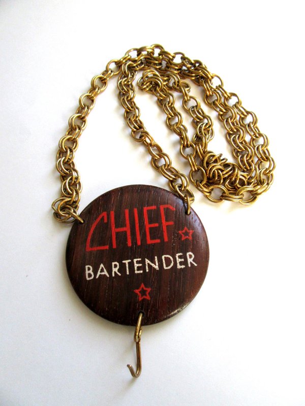Vintage Bartender Necklace Brewiana Collectibles 