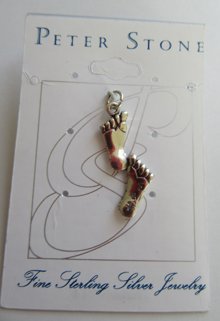 1990's Peter Stone Sterling Feet Charm  New Baby 