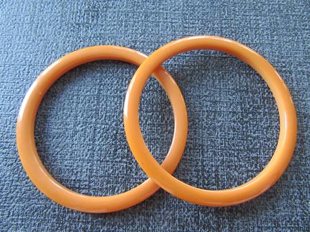 Bakelite Dark Butterscotch Matched Bangle Bracelet Set Vintage costume Jewelry