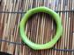 Vintage Bakelite Chunky Bangle Bracelet Apple Green Yellow Swirl 