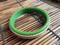 Vintage Unusual Green Bakelite Bangle Bracelet With Braiding 