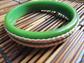 Vintage Unusual Green Bakelite Bangle Bracelet With Braiding 