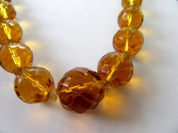 Three Vintage Glass Necklaces Jewelry Making Supplies