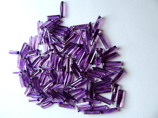 Vintage Purple Glass Baguette Stones Lot Jewelry Making Supplies