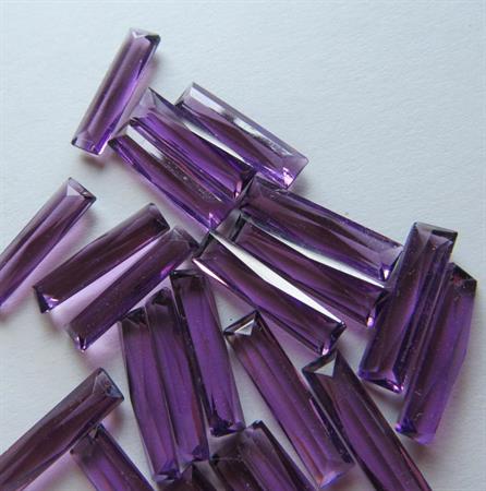Vintage Purple Glass Baguette Stones Lot Jewelry Making Supplies