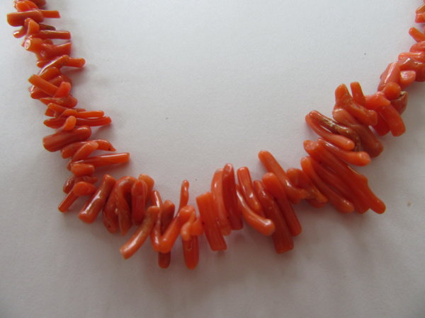 Antique Genuine Branch Coral Necklace Set 