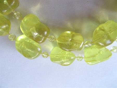 Mod Yellow Lucite Long Necklace Beads 1960's Accessories