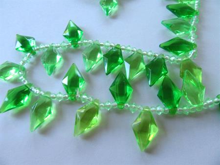 Mod 1960's Green Long Necklace Jeweltone Lucite 60's Accessories