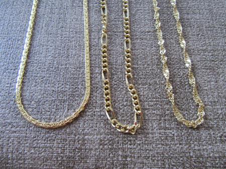 Three 14k Gold Plated Chains Safe Travel And Cruise Jewelry 