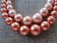 Two 1950s Multi Strand Necklaces Japan Brown and Peach Tones Vintage Jewelry
