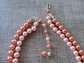 Two 1950s Multi Strand Necklaces Japan Brown and Peach Tones Vintage Jewelry