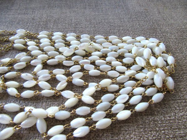 Vintage Mother of Pearl Chains Lot Jewelry Making Supplies