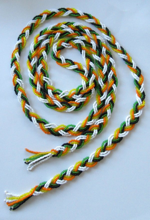 Vintage Art Deco Glass Lariat Necklace 1920's Jewelry