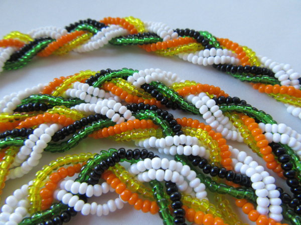 Vintage Art Deco Glass Lariat Necklace 1920's Jewelry