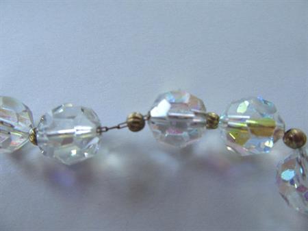 Vintage Crystal Necklace Srtung On Chain 
