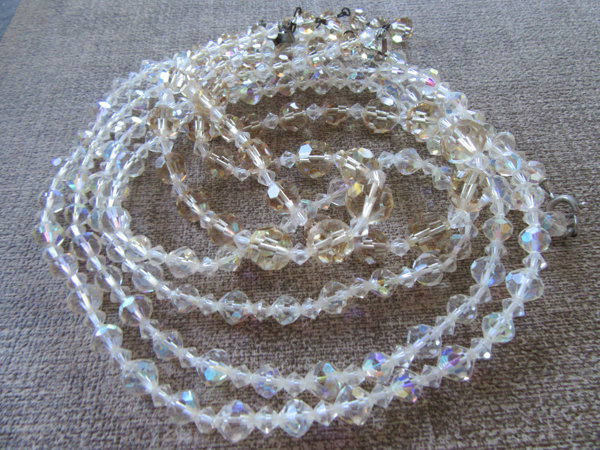 Vintage  Crystal Necklaces Lot Jewelry Making Supplies
