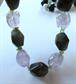 TWO Genuine Stone Beads Necklace Agate Green Zoizite ? Amethyst ? Gemstone