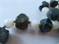 TWO Genuine Stone Beads Necklace Agate Green Zoizite ? Amethyst ? Gemstone