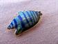 Vintage Cloisonné Sea Shell Pin Original Card Ocean Beach Cruise Jewelry