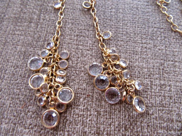 Vintage Crystal Lariat Necklace 40" Long 