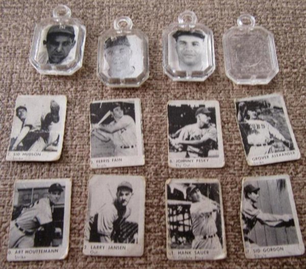Vintage Gum Ball Baseball Photo Charms Lot Premium Toy