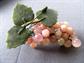 Vintage Genuine Jade Pink Grapes Bunch Onyx ? Rose quartz ? Stone Home Decor Wine Lover Cottagecore