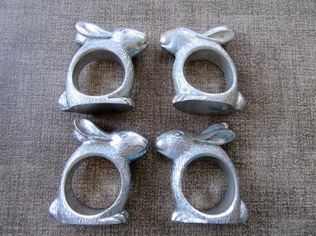 Rabbit Napkin Rings Set of Four Bunnies Bunny Easter Spring Home Decor