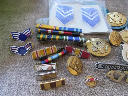 Vintage US Army Pins Badges Lot Airforce ROTC Militaria 
